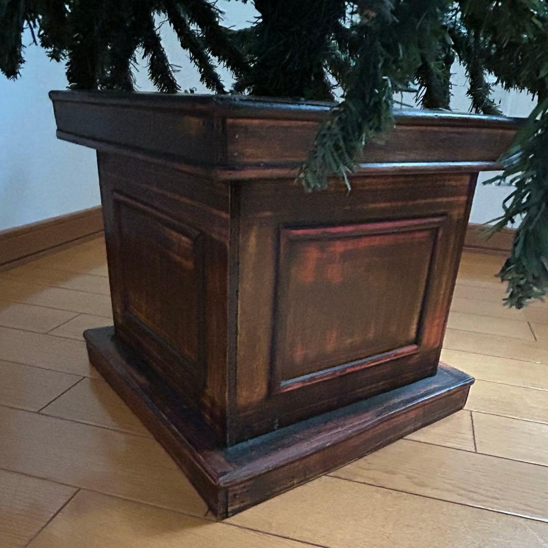 【ヴィンテージ】クリスマスツリー　高さ約150㎝　足元木製ボックス