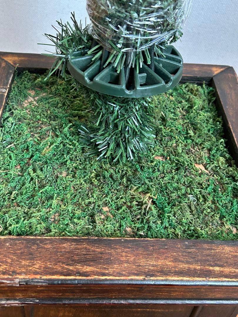 【ヴィンテージ】クリスマスツリー　高さ約150㎝　足元木製ボックス