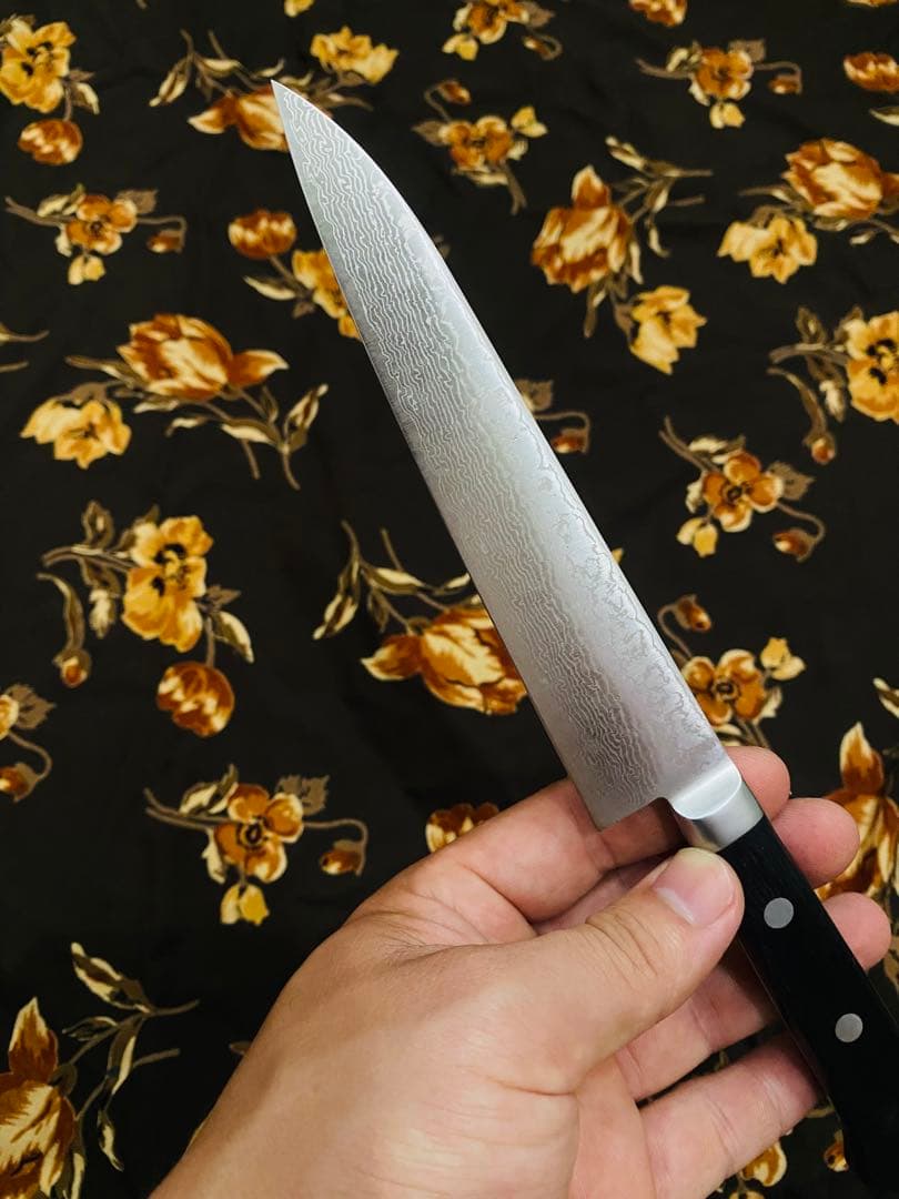 岩井 貴行 V金10号 ダマスカス ペティーナイフ 150mm 合板柄