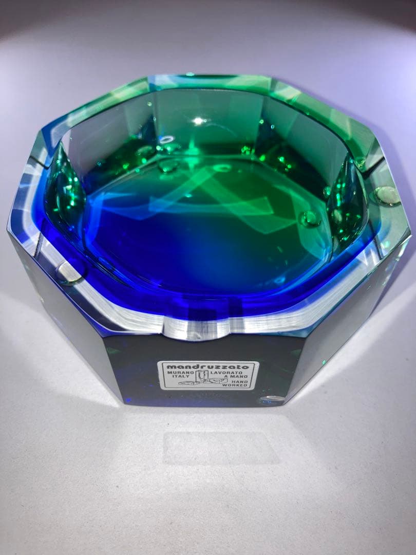 ベネチアングラス　ムラーノガラス 八角形灰皿