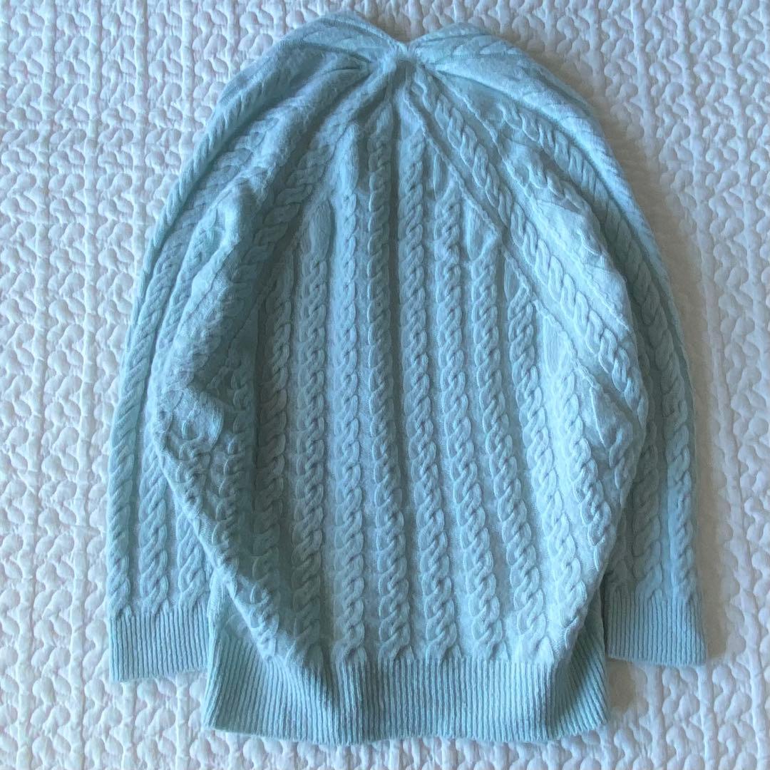 マッキントッシュフィロソフィー　ホールガーメントケーブルニット　水色　38