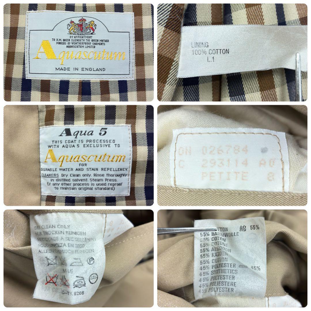 極美品　アクアスキュータム　マキシ丈　ボリューム袖　シングルトレンチコート　M