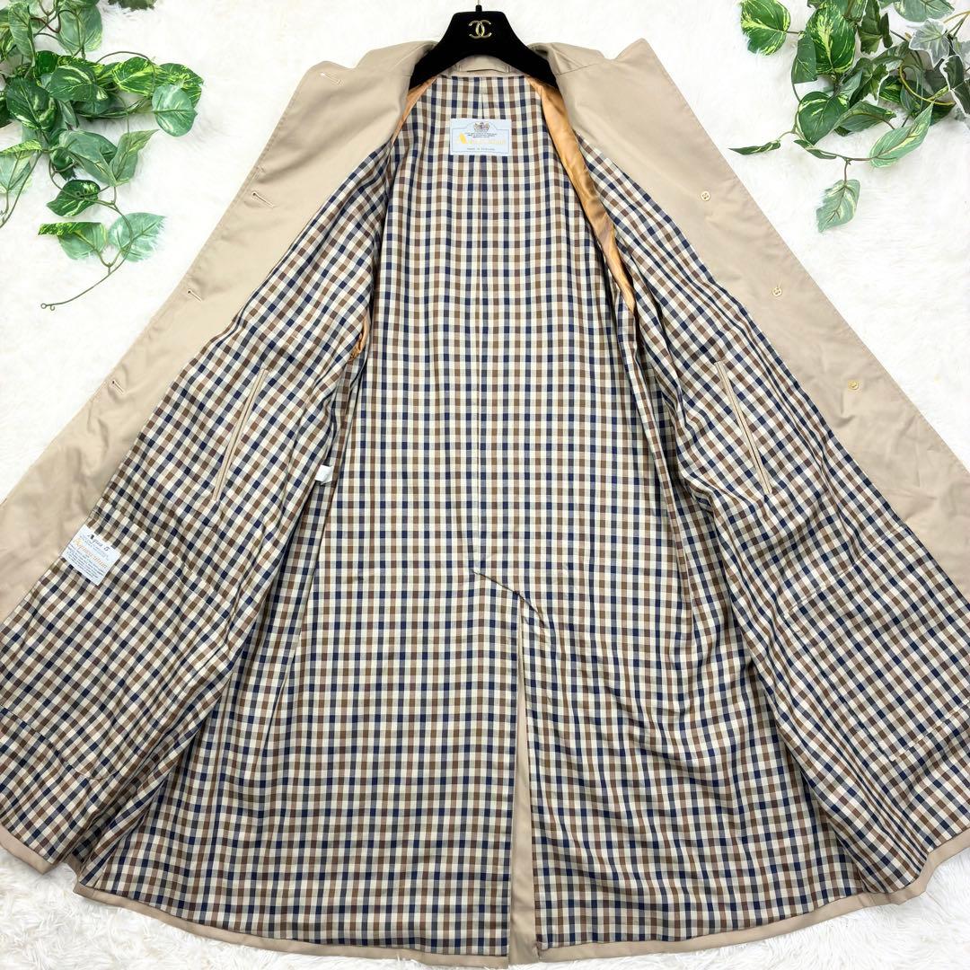 極美品　アクアスキュータム　マキシ丈　ボリューム袖　シングルトレンチコート　M