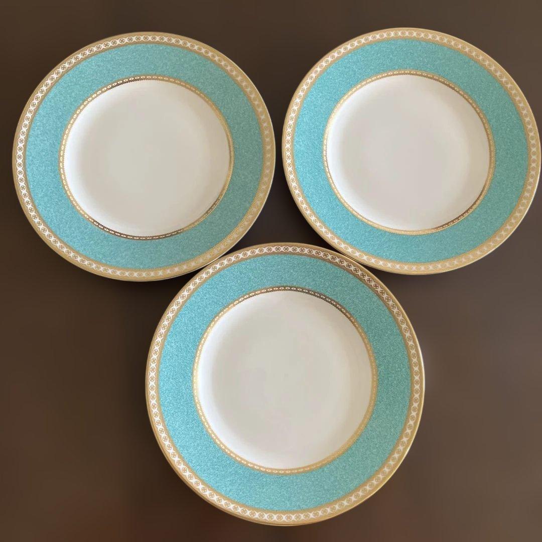 ウエッジウッド　ユーランダー　パウダーターコイズ　プレート20.5×3