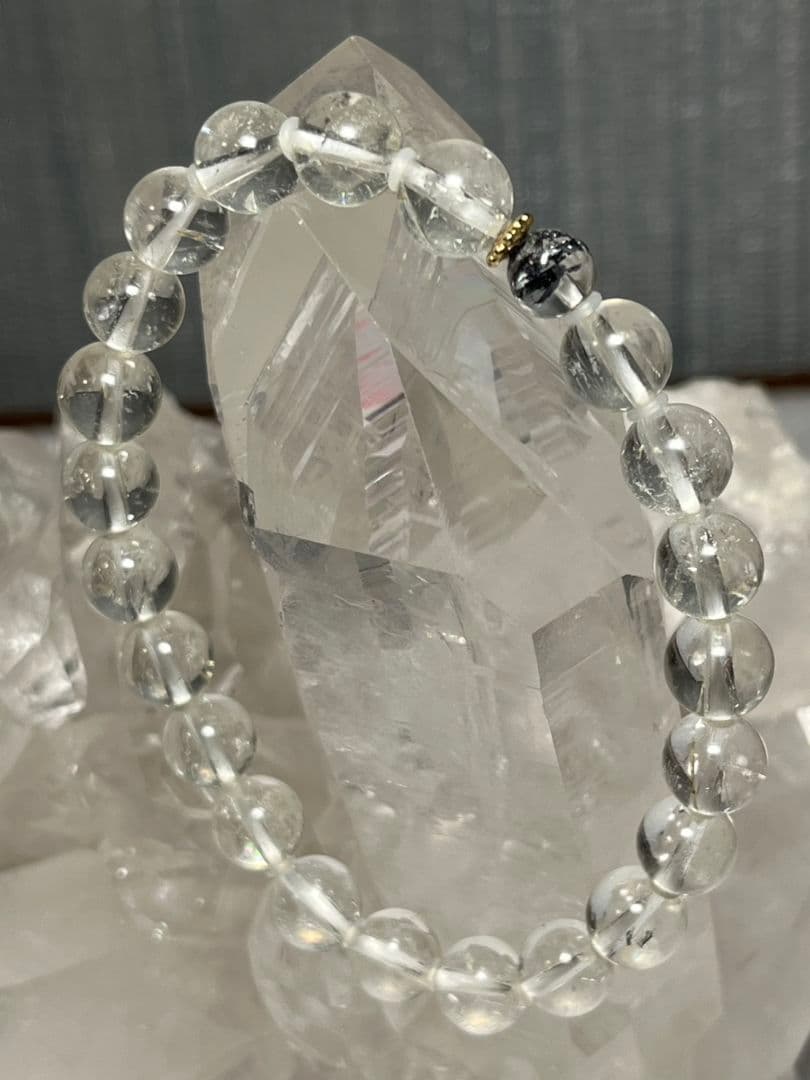 76【強力な浄化】非加熱ゴシェナイト×スティブナイト ブレスレット｜守護石