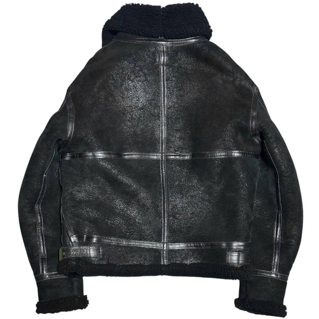 AVIREX 米国製 B-3 ボンバージャケット ブラックボア ムートン 38