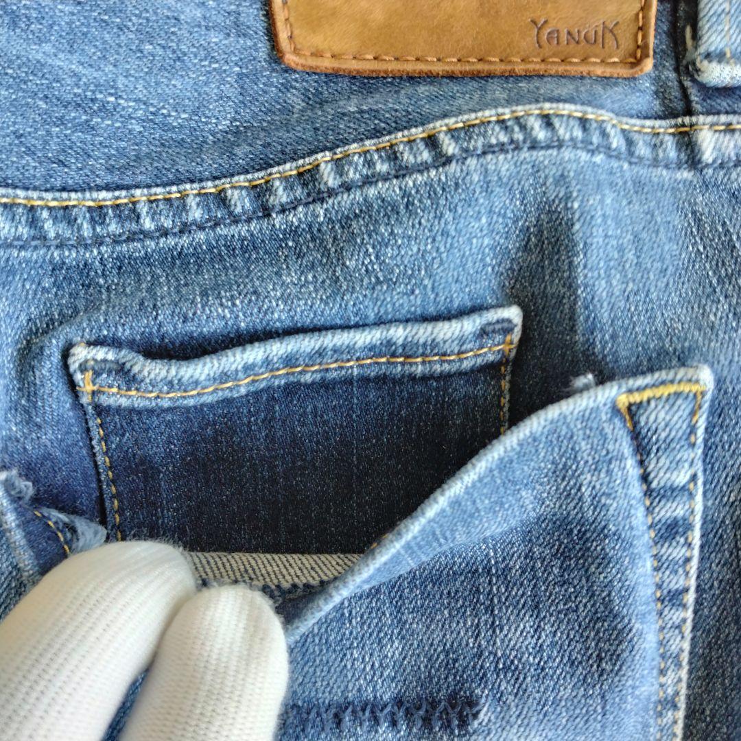 美品✨YANUK　ヤヌーク　ルイーズ　プレミアム2　27　ブルー　ストレッチ