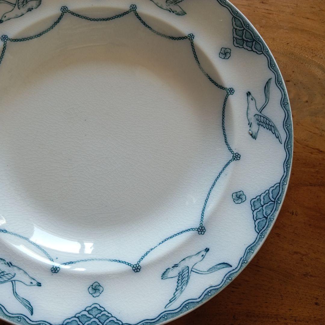 オーレスンド　グスタフスベリ　かもめ　アンティーク　21cm　スープ皿　２枚