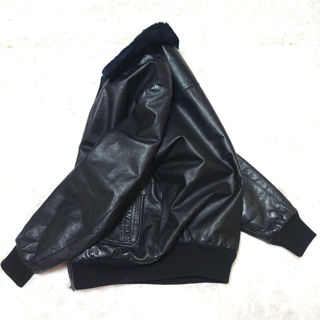 G-1 ミリタリー 牛革 フライトジャケット 襟ボア 裏地ボア