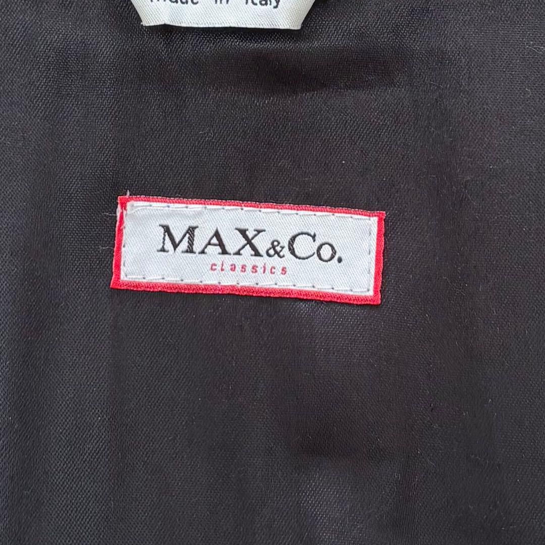 Max&Co 大きいサイズ　アンゴラ混スタンドカラーロングコート　42 ブラック