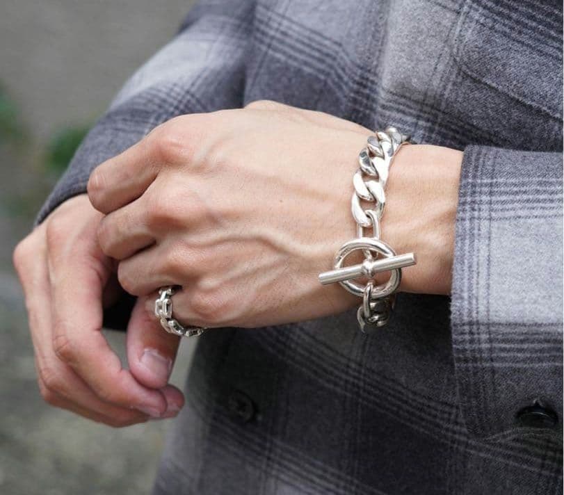 LAVER 11MM CURB CHAIN T BAR ブレスレット TAXCO