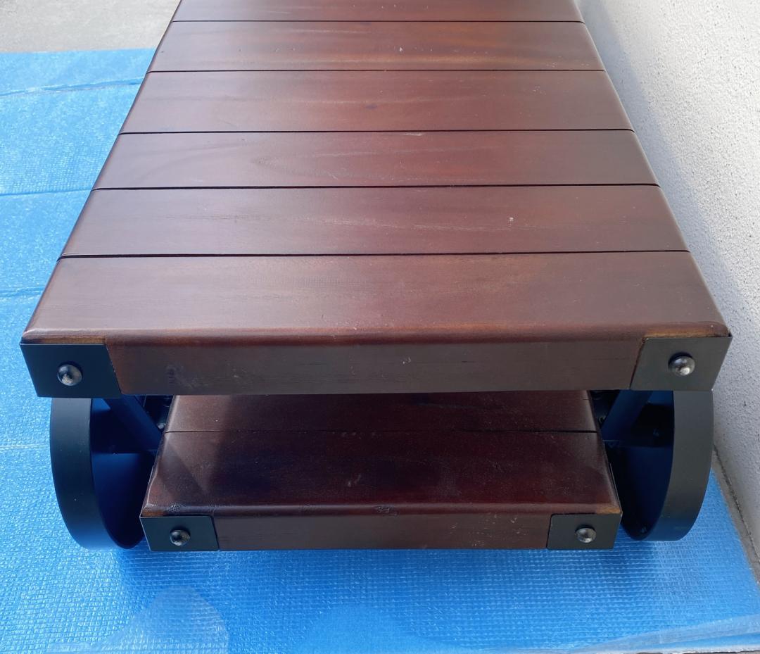 レトロ風 車輪付テレビ台 テレビボード ローボード 幅120㎝