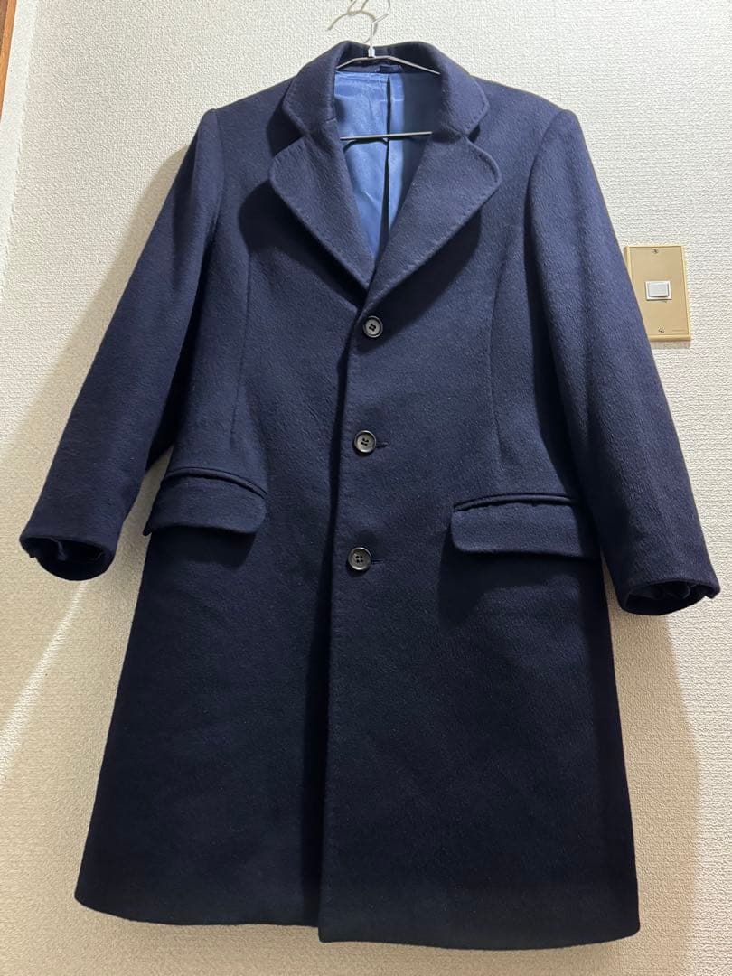 GIANNI VERSACE ネイビーチェスターコート　イタリア製