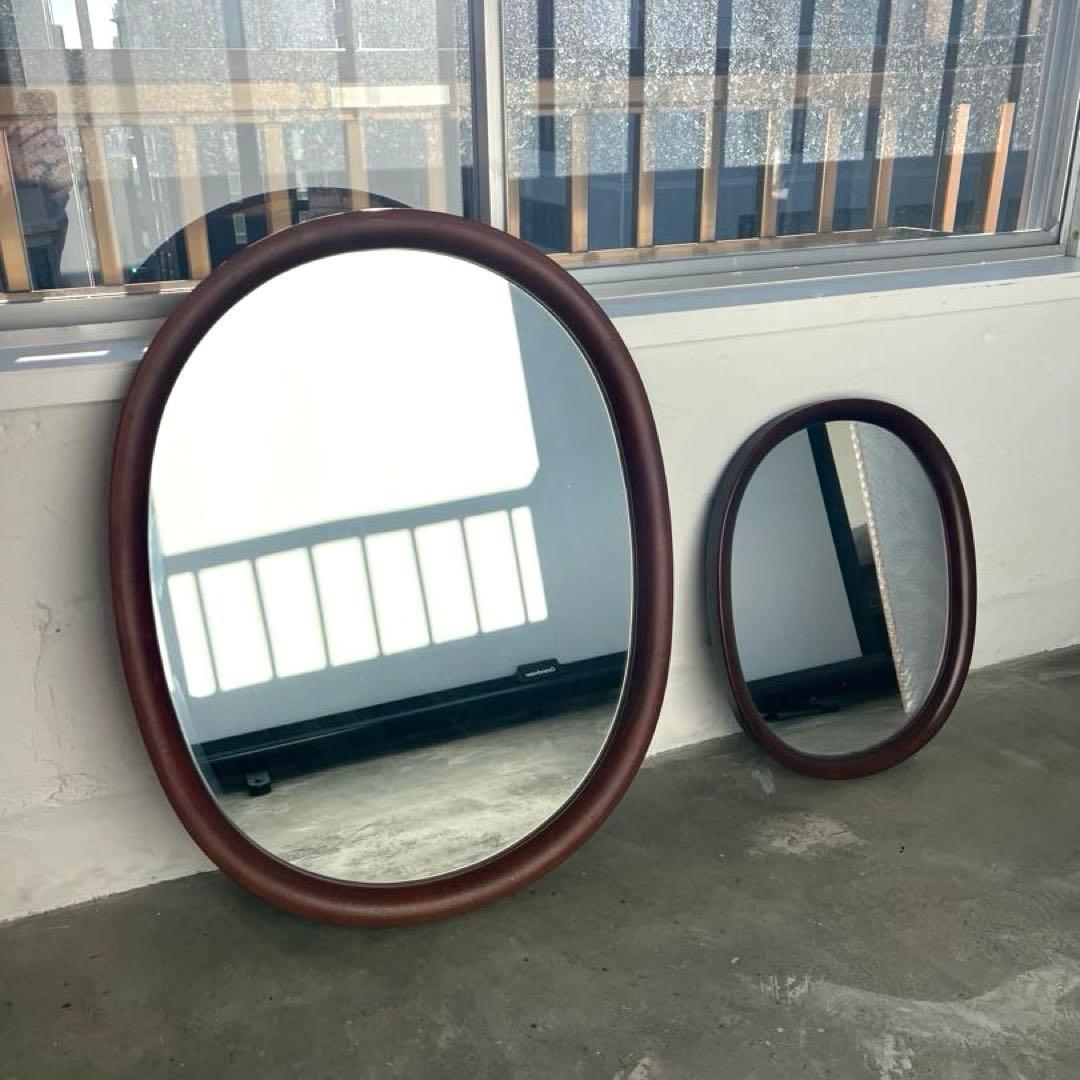 柳宗理 秋田木工 ミラー 小判型 大