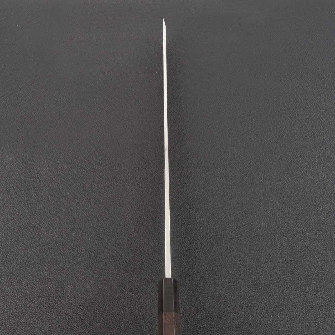 11095先丸柳刃包丁 尺三刺身包丁鏡面仕上げ 刃は究極の切れ味黒檀黒水牛八角柄