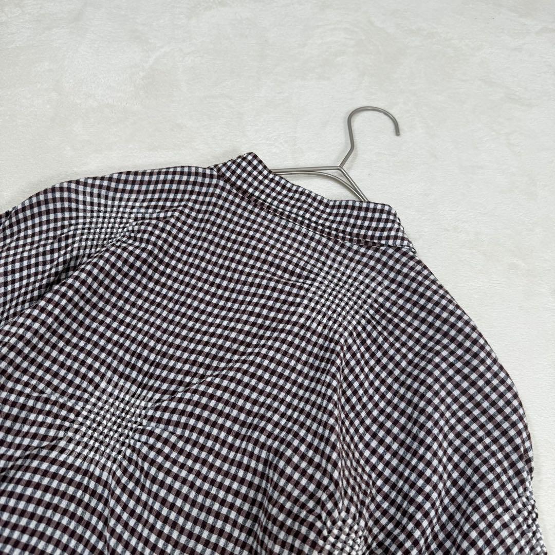 Haat ISSEY MIYAKE ランダム プリーツ シャツ チェック