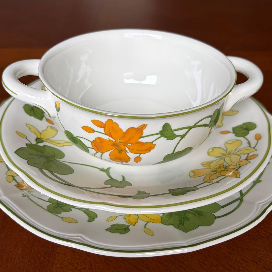 【レア美品】ドイツ製　ビレロイ＆ボッホ★ゼラニウムマルバ★ダブルハンドルトリオ