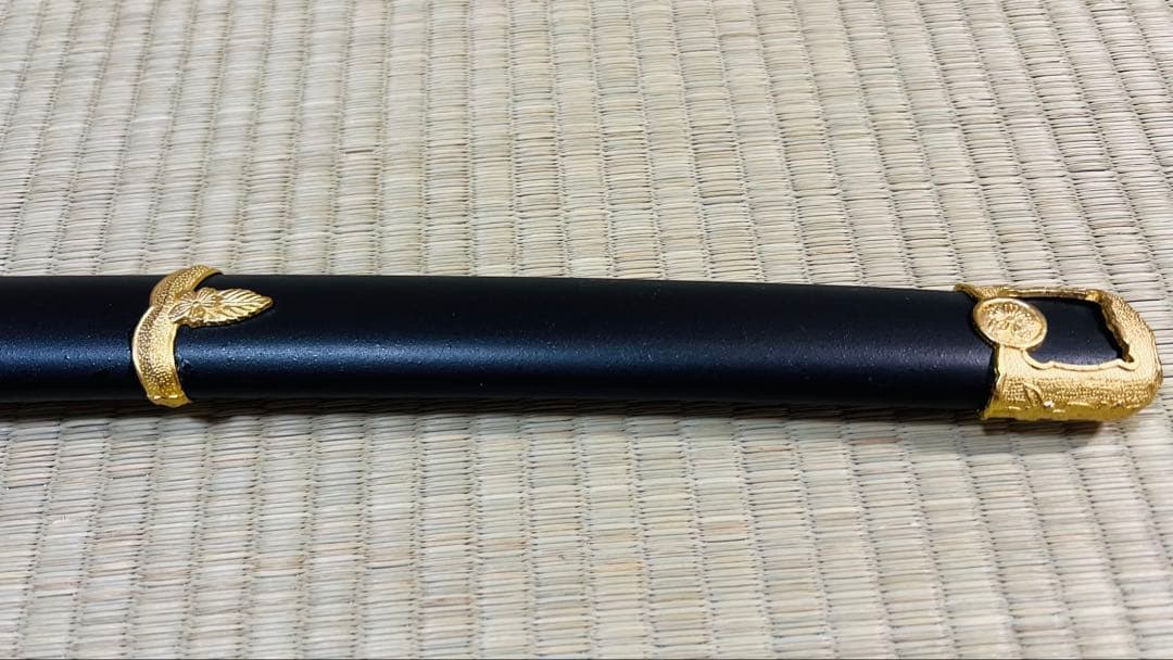 模造刀 海軍 軍刀 樋入り刀身 黒石目鞘 拵 大日本帝国 251021-1