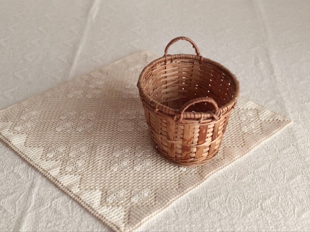 * vintage basket ❀ 両側 持ち手の * バスケット