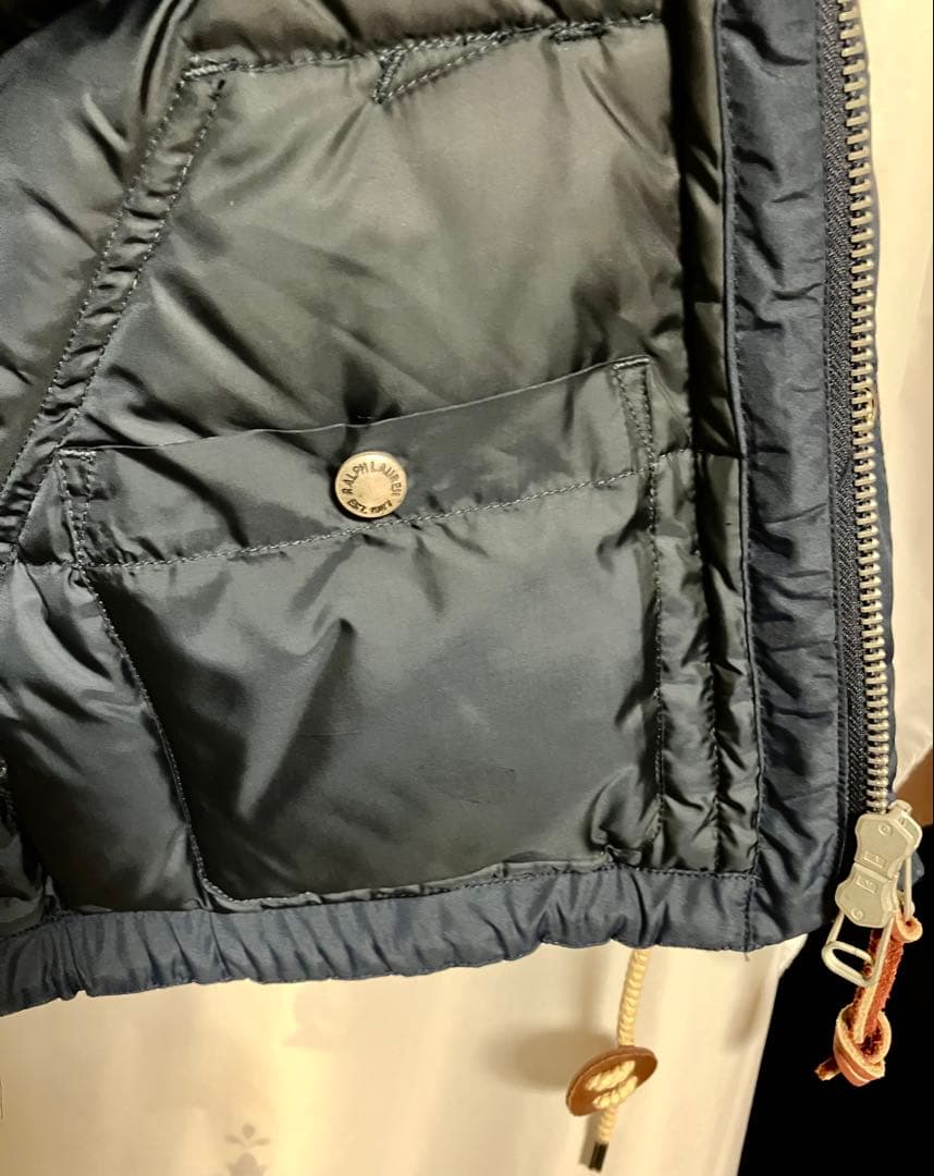 Polo Ralph Lauren フード付ダウンベストＳ美品ポロラルフローレン