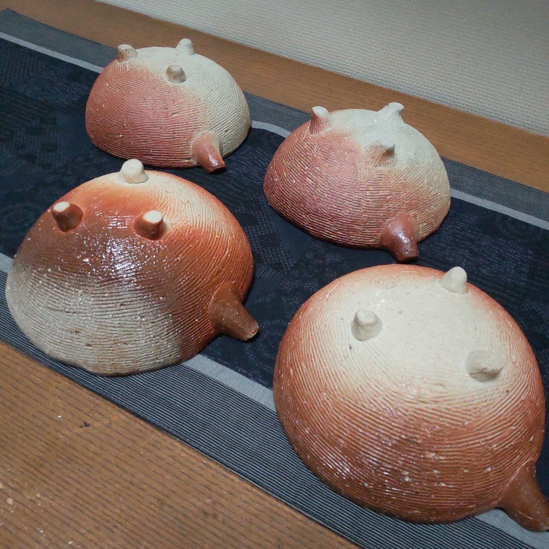 ミツ脚 片口 4ケセット 備前焼 17