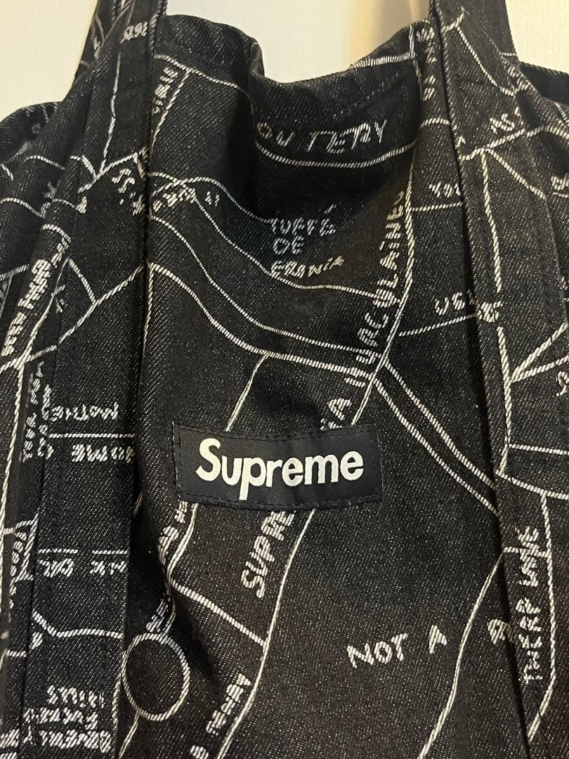 バッグ Supreme Gonz Map Denim Tote Washed Black