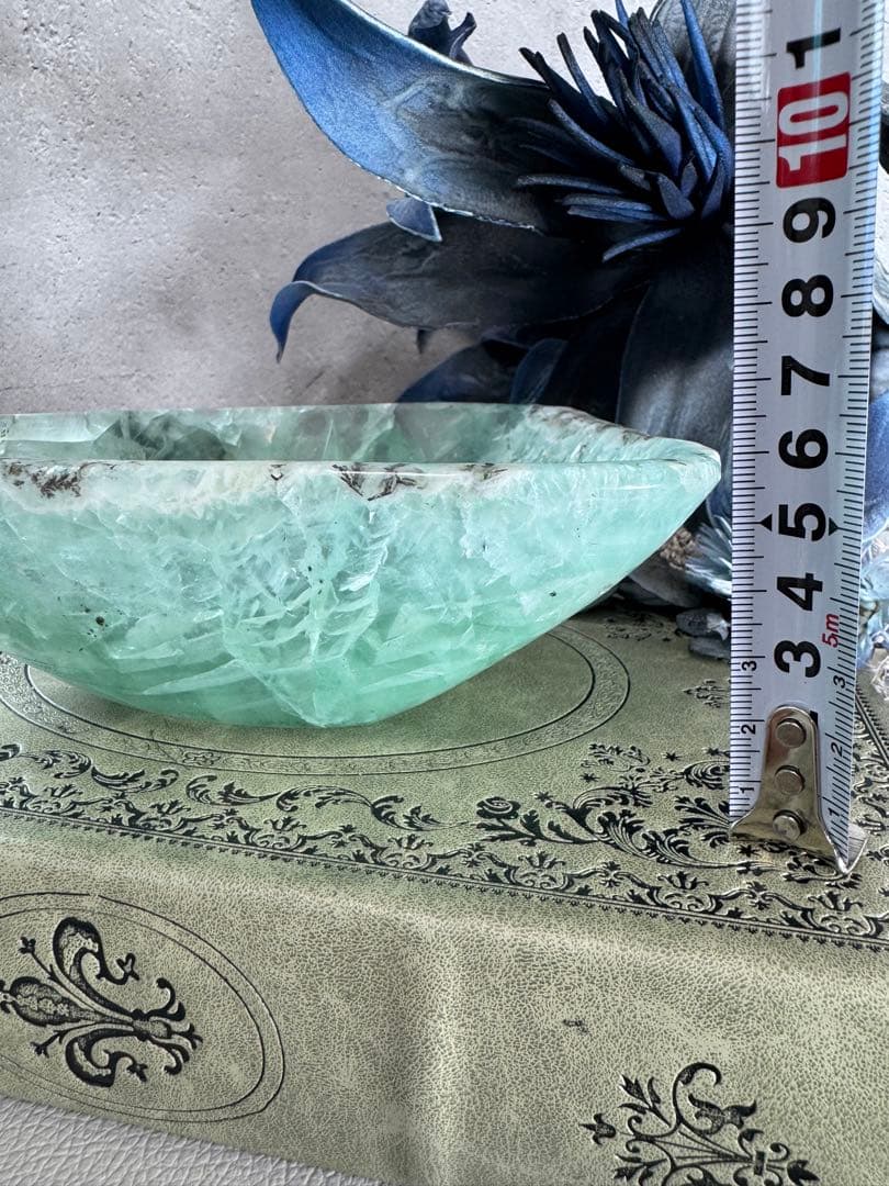 ナチュラル感ある　美しい　万能　フローライト　ボウル　グリーン　デンドリック入り