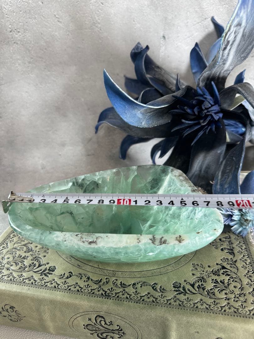 ナチュラル感ある　美しい　万能　フローライト　ボウル　グリーン　デンドリック入り