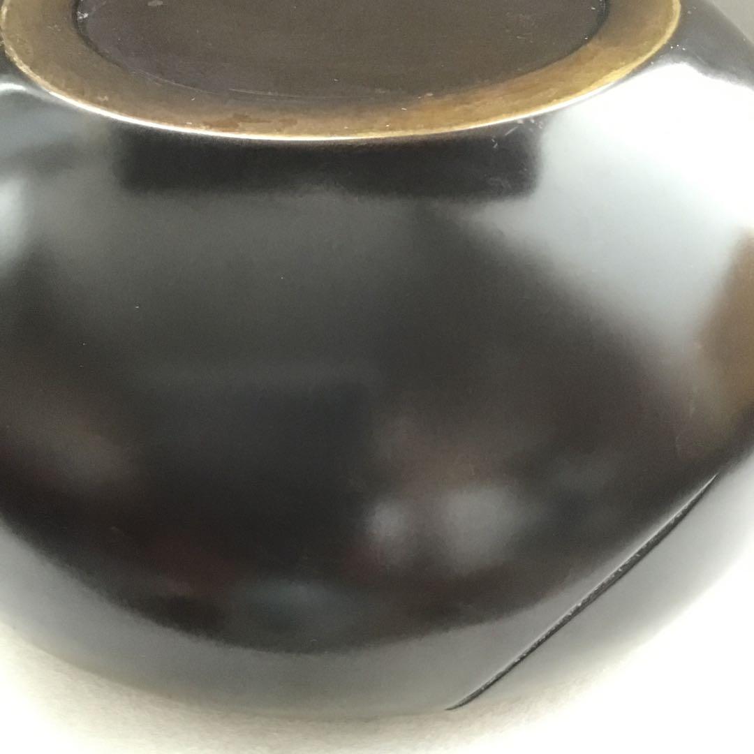 茶道具　水指　捻子梅水指(金属製)塗の蓋付　駒方米山作　共箱　紙箱　S246MS