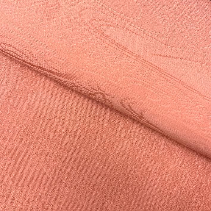 504ag5□七五三 七歳 女児 着物&袋帯&長襦袢 色無地 地紋入り□美品