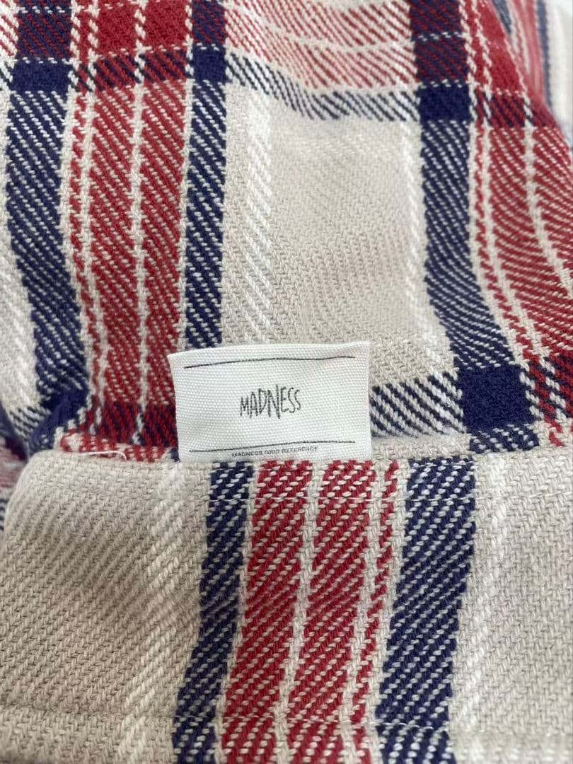 MADNESS ヘビーウォッシュ ダメージ加工 フランネルシャツ