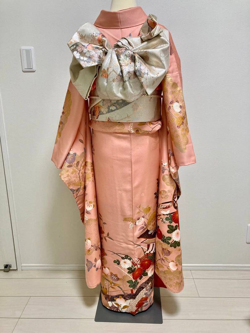美品　成人式❤️　振袖フルセット　正絹　ピンク　駒刺繍