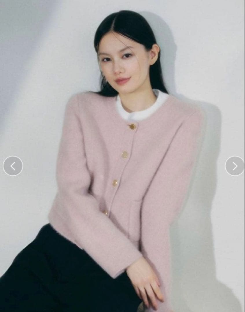 フレイアイディー　フォックスウールニットジャケット　PINK