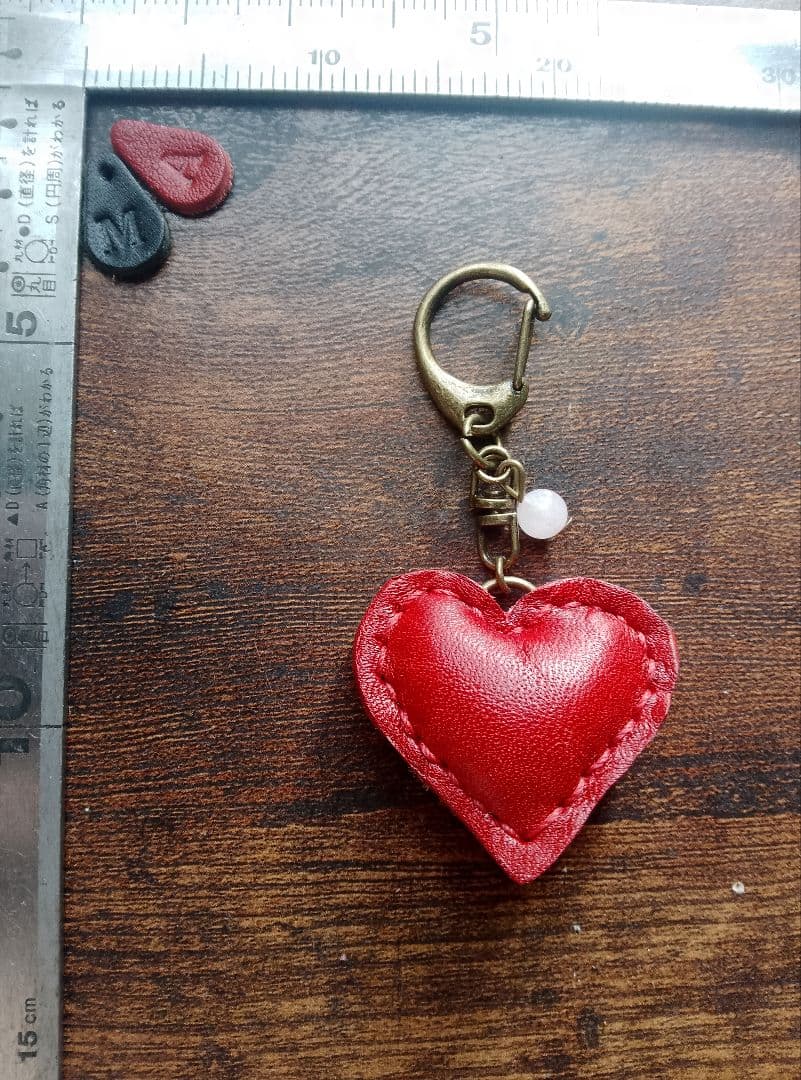 ALBA様★【87】栃木レザーハートキーホルダー
