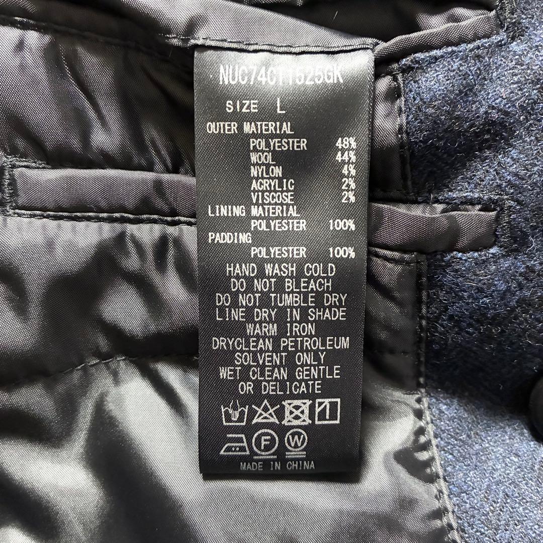 【美品】nano universe☆チェスターコート☆ダブル☆濃紺☆ヘリンボーン