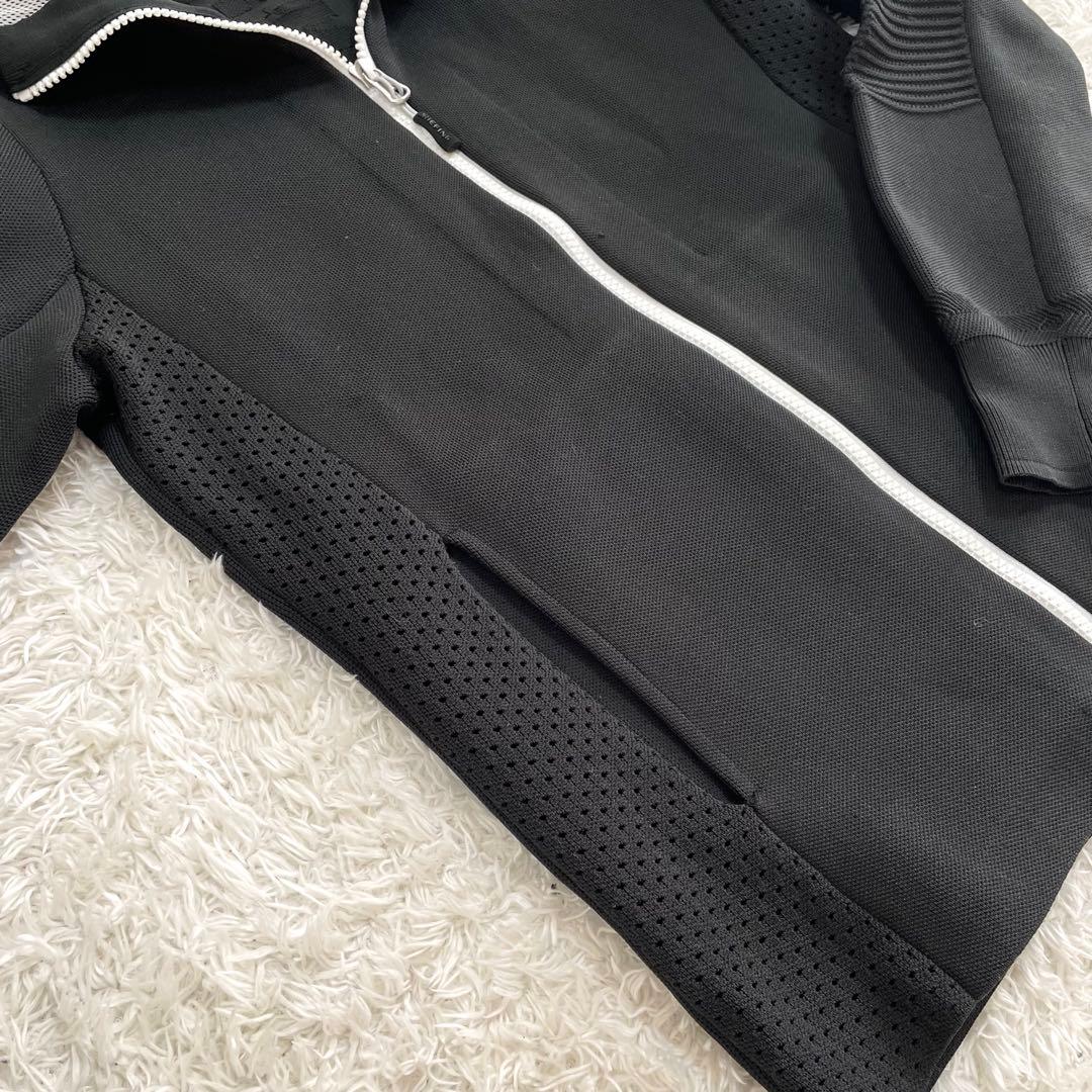 未使用級 ブリーフィングゴルフ ニットパーカー バックロゴ S レディース 黒