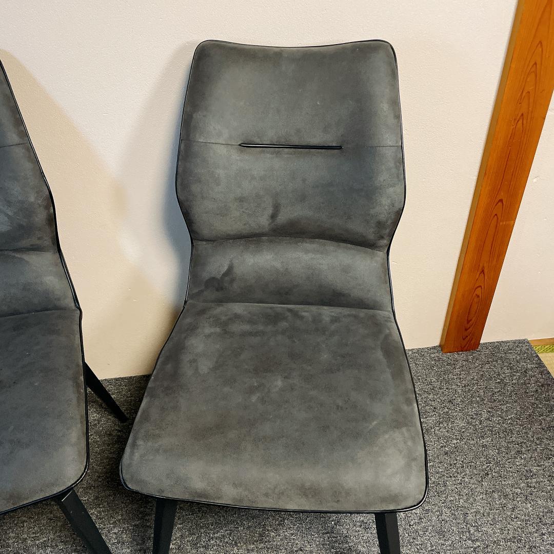 ４脚　セラミクス GY ラウンドチェア　オートリターン式　回転　ダイニングチェア