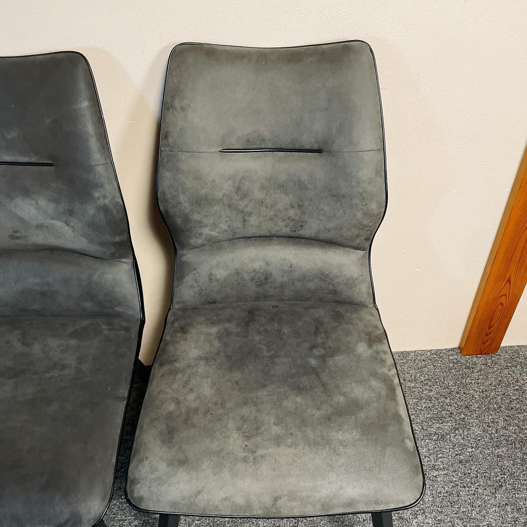 ４脚　セラミクス GY ラウンドチェア　オートリターン式　回転　ダイニングチェア