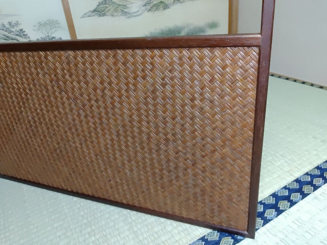 茶道具 風炉屏風先 利休梅 裏網代 両面使い 上透かし 箱付き 送料無料