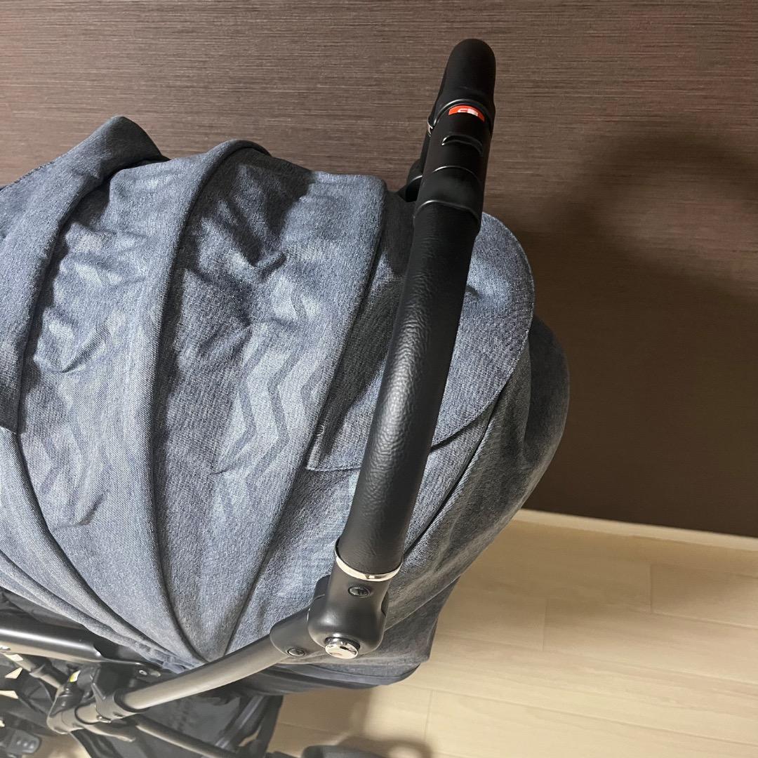 美品　Aprica ラクーナエアーコンパクト グレー レザーハンドル