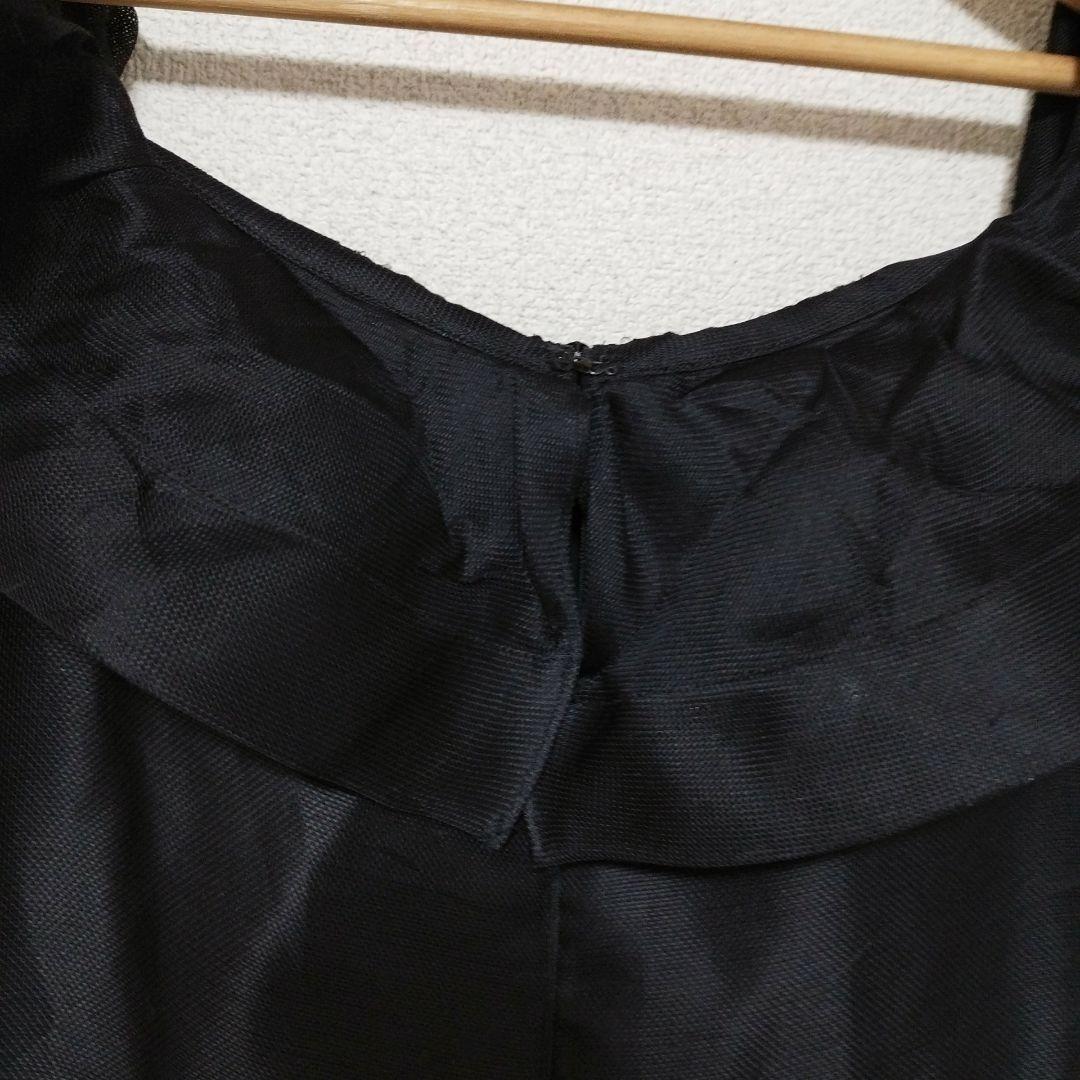 オスカーデラレンタ ドレス ブラック フリル アシンメトリー