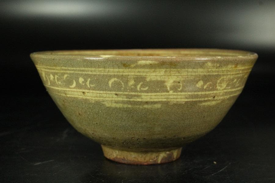 茶道具 真清水蔵六作 雲鶴三嶋 茶碗 桂又三郎 書付(K-YC559)