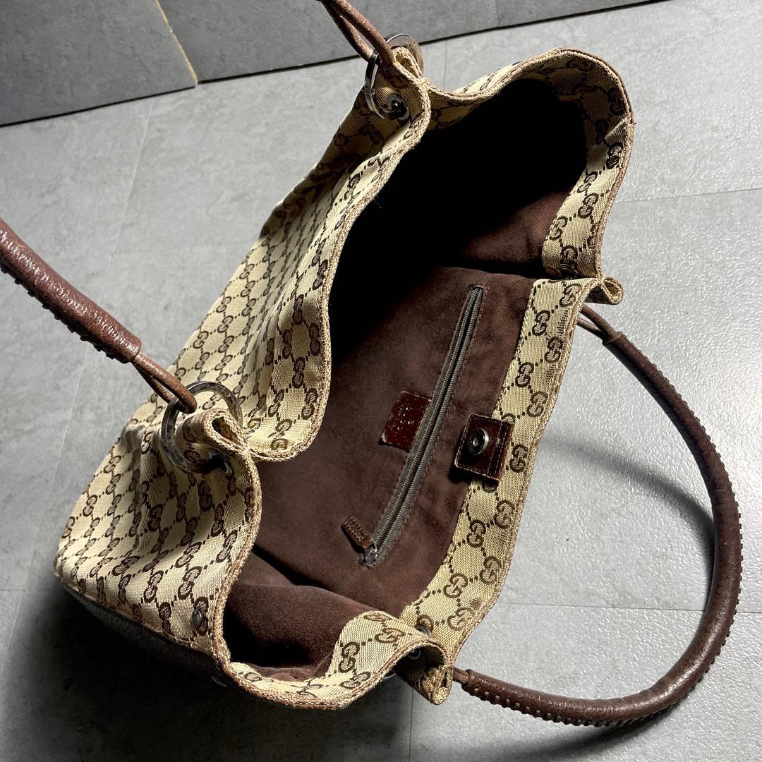 希少✨️ OLD GUCCI グッチ トートバッグ ggキャンバス レザー