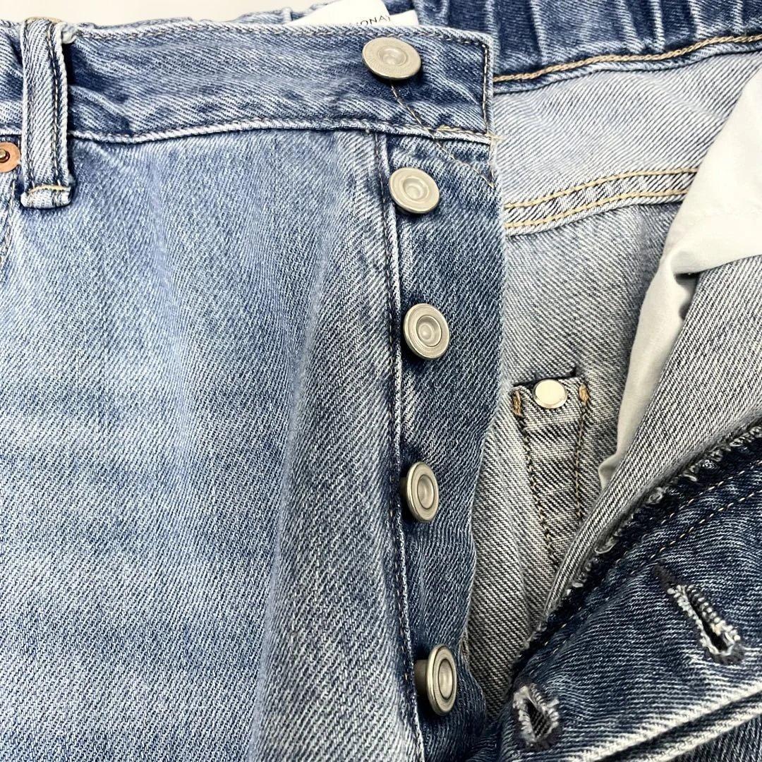 SOLAMONAT ソラモナ 5Pルーズストレートイージーデニムパンツ Mサイズ