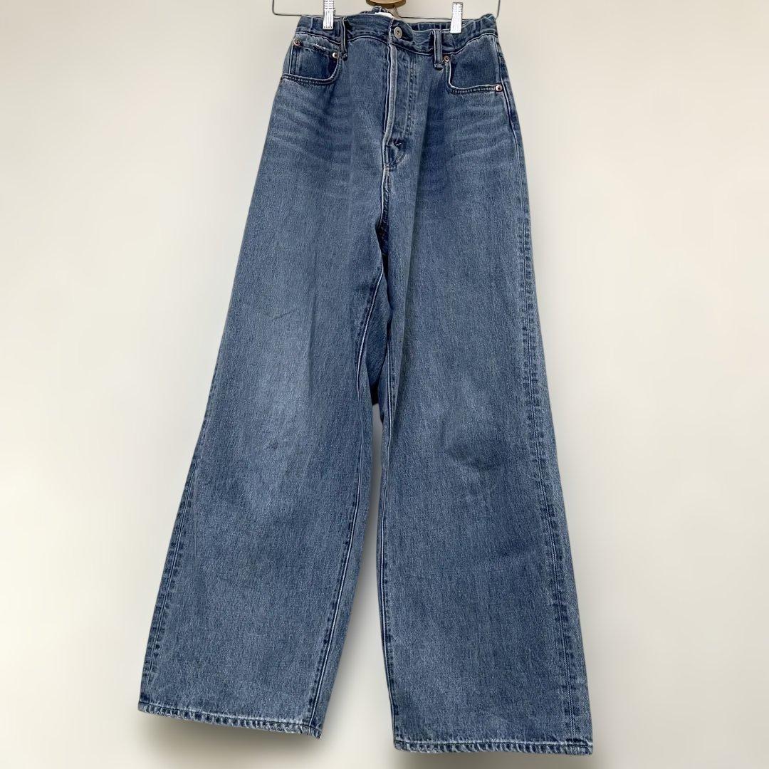 SOLAMONAT ソラモナ 5Pルーズストレートイージーデニムパンツ Mサイズ