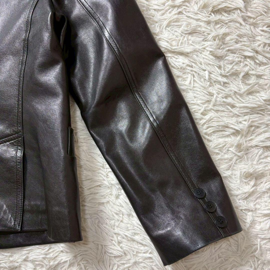 美品　アニエスベー　フランス製　ラムレザージャケット　テーラード