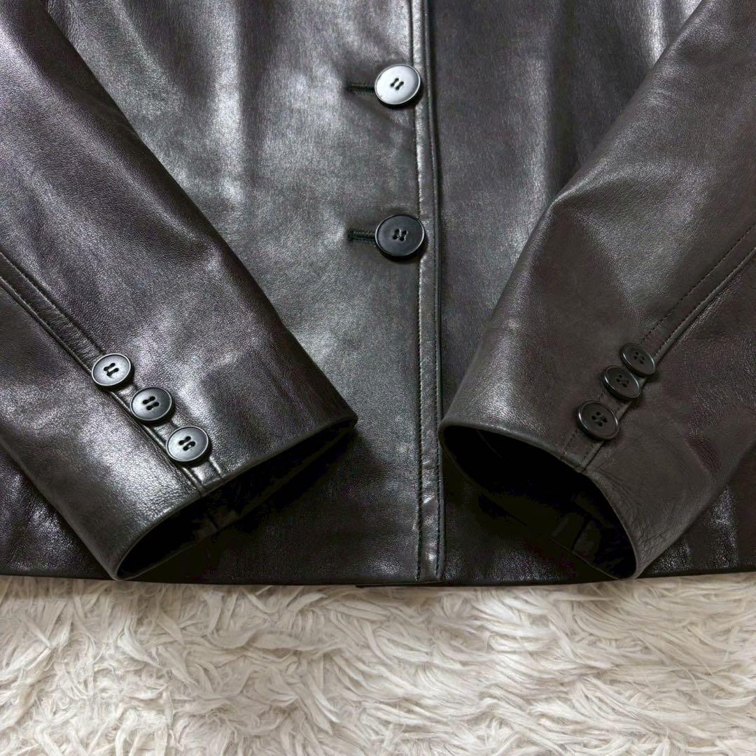 美品　アニエスベー　フランス製　ラムレザージャケット　テーラード
