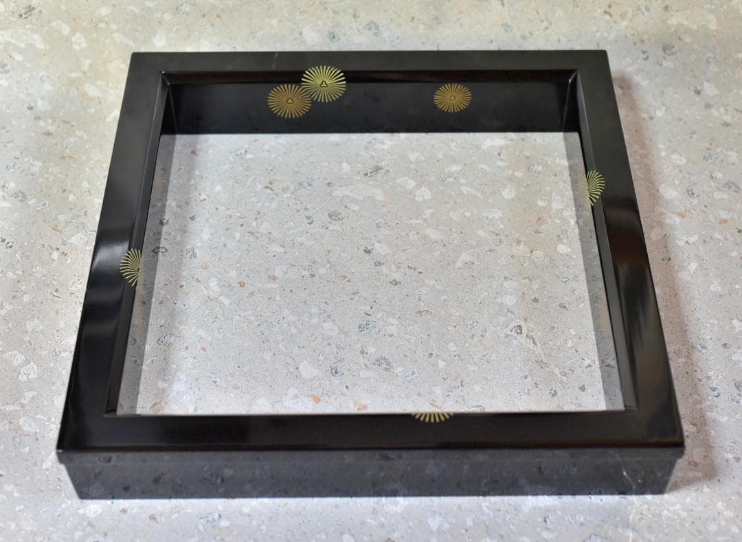 値下げ、真塗蒔絵炉縁　【極上品】お茶道具／共箱囲炉裏