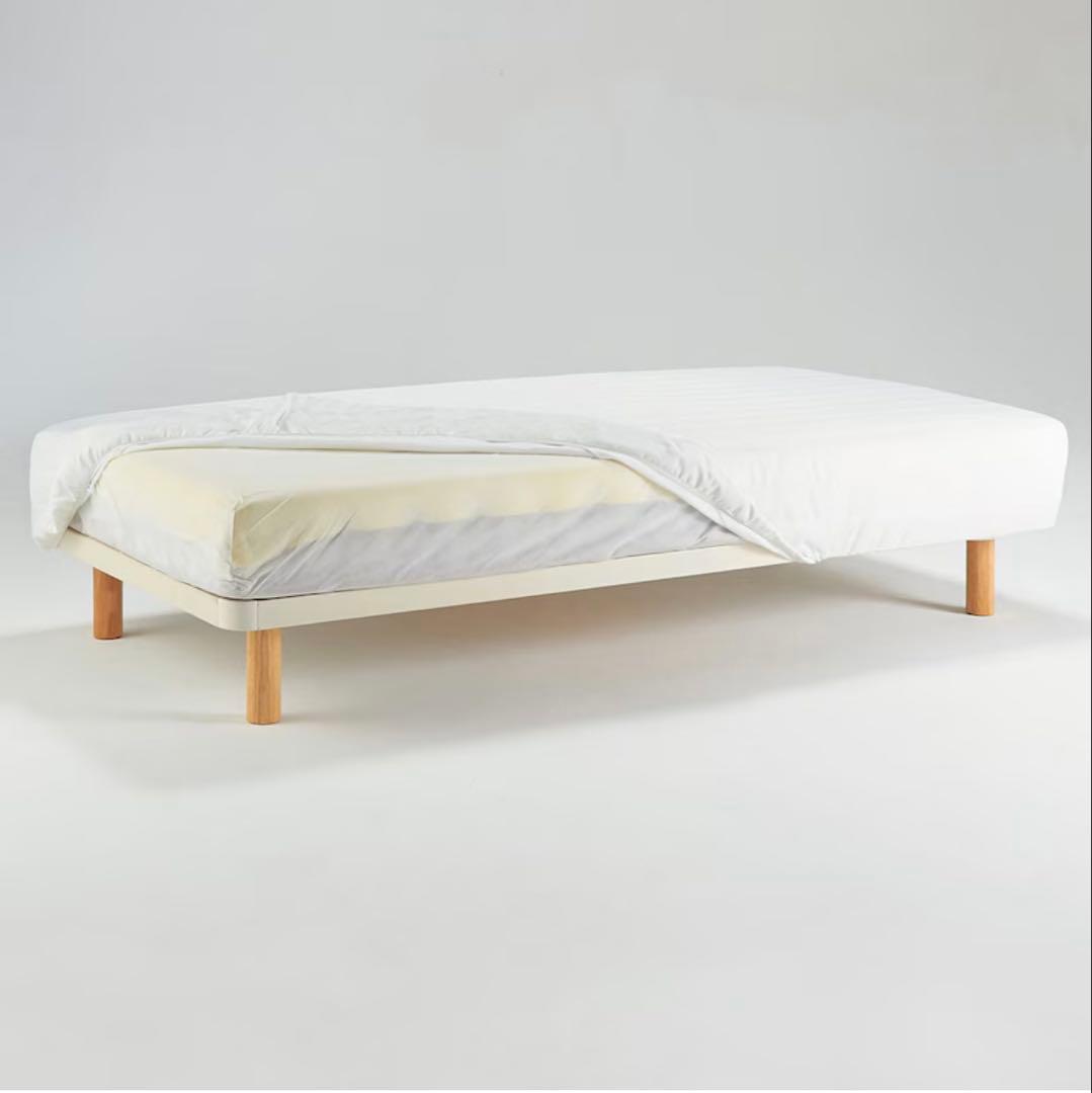 MUJI 脚付マットレス ダブル（スチールメッシュ・洗えるカバー）