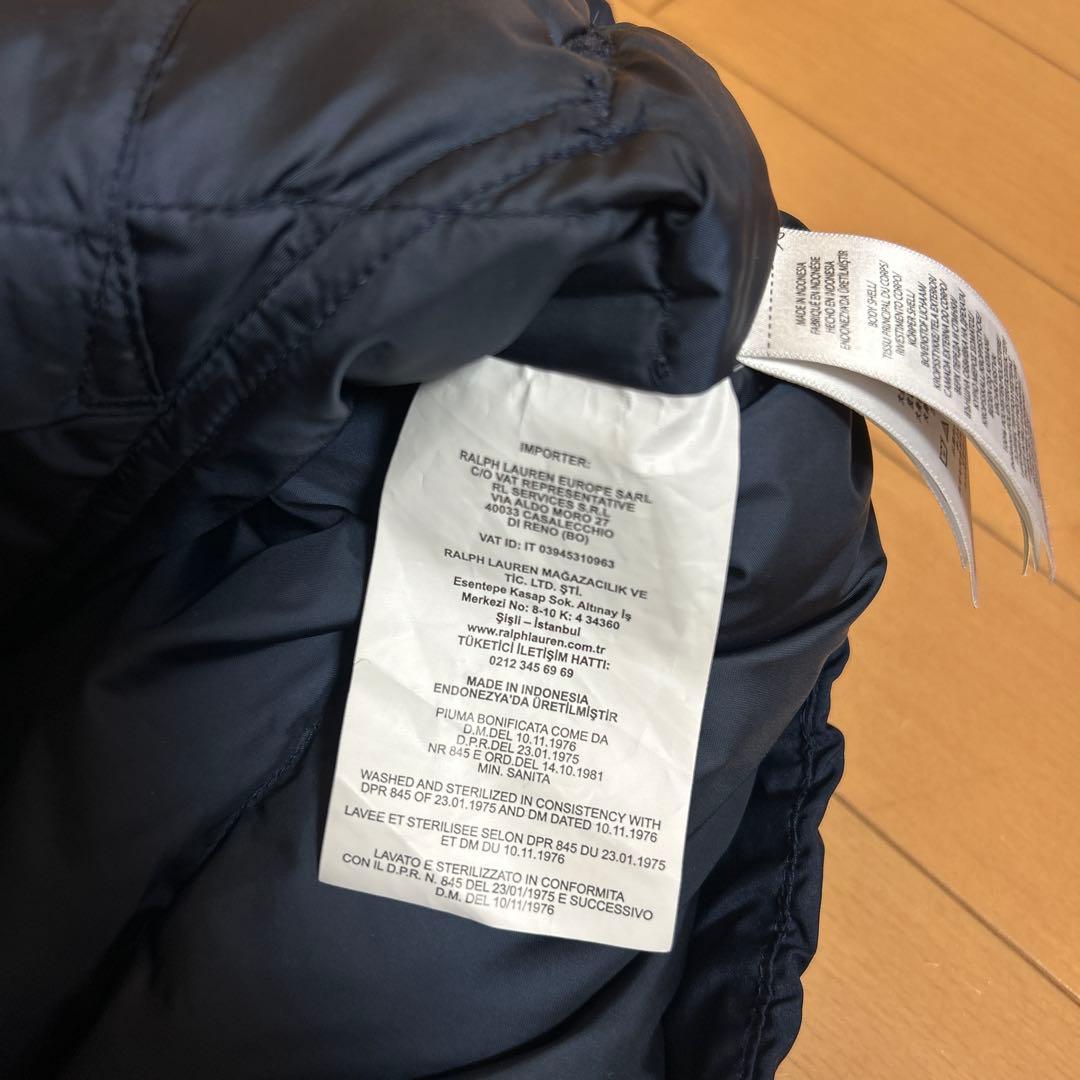 ポロ・ラルフ・ローレン フード付きダウンベスト ネイビー